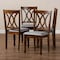 Baxton Studio Augustine Grey Upholstered and Walnut Wood 4-Piece Dining Chair Set 165-9882 - alternate 5